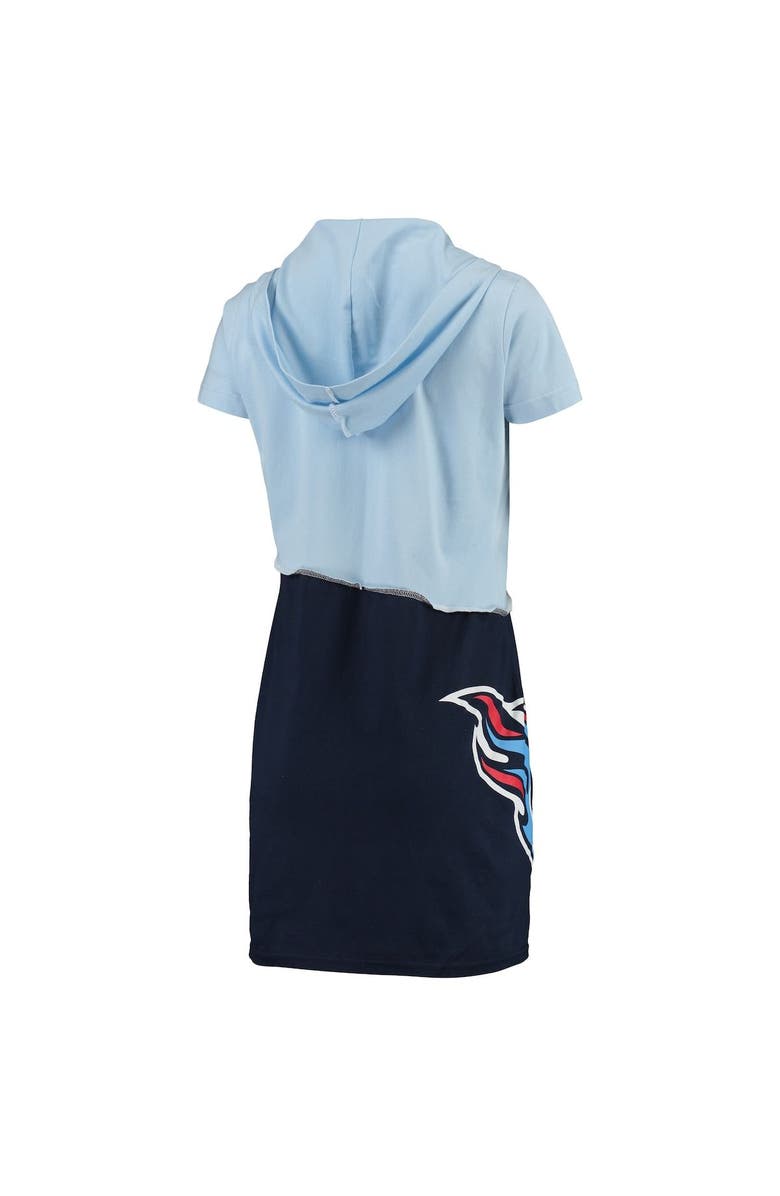 REFRIED APPAREL Women's Refried Apparel Light Blue/Navy Tennessee Titans Sustainable Hooded Mini Dress, Alternate, color, Light Blue