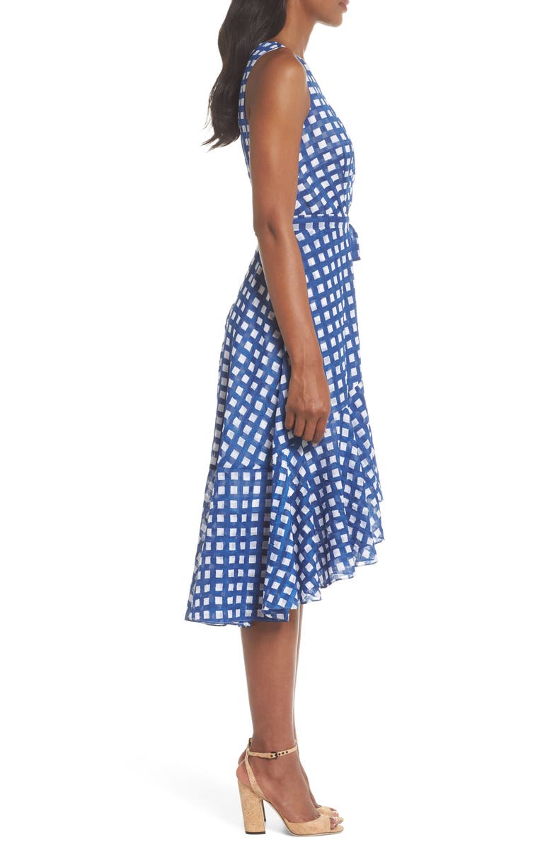 Eliza J Ruffle Hem High/Low Faux Wrap Dress, Alternate, color,