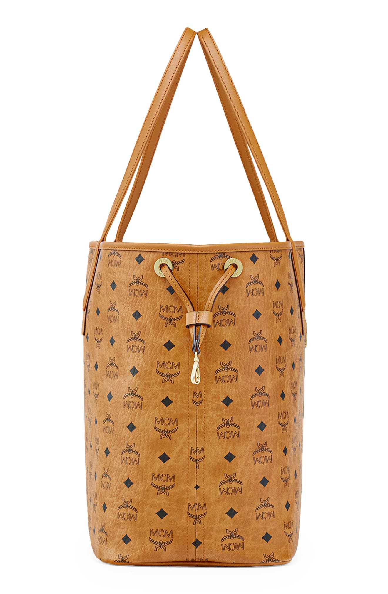 Large Reversible Liz Shopper in Visetos, Alternate, color, COGNAC