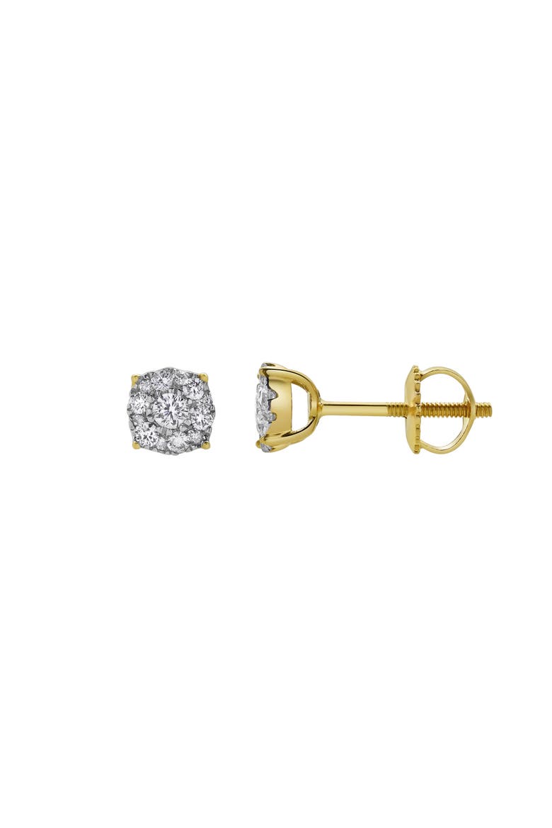 Arc 14K Yellow Gold Cluster Lab Grown Diamond Unisex Earrings - 0.23 Cts, Alternate, color, 14K Yellow Gold