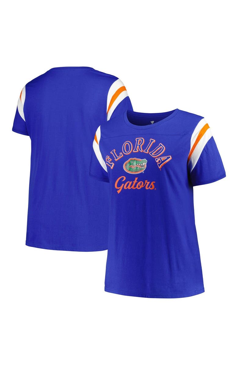 PROFILE Women's Profile Royal Florida Gators Plus Size Striped Tailgate Scoop Neck T-Shirt, Main, color,