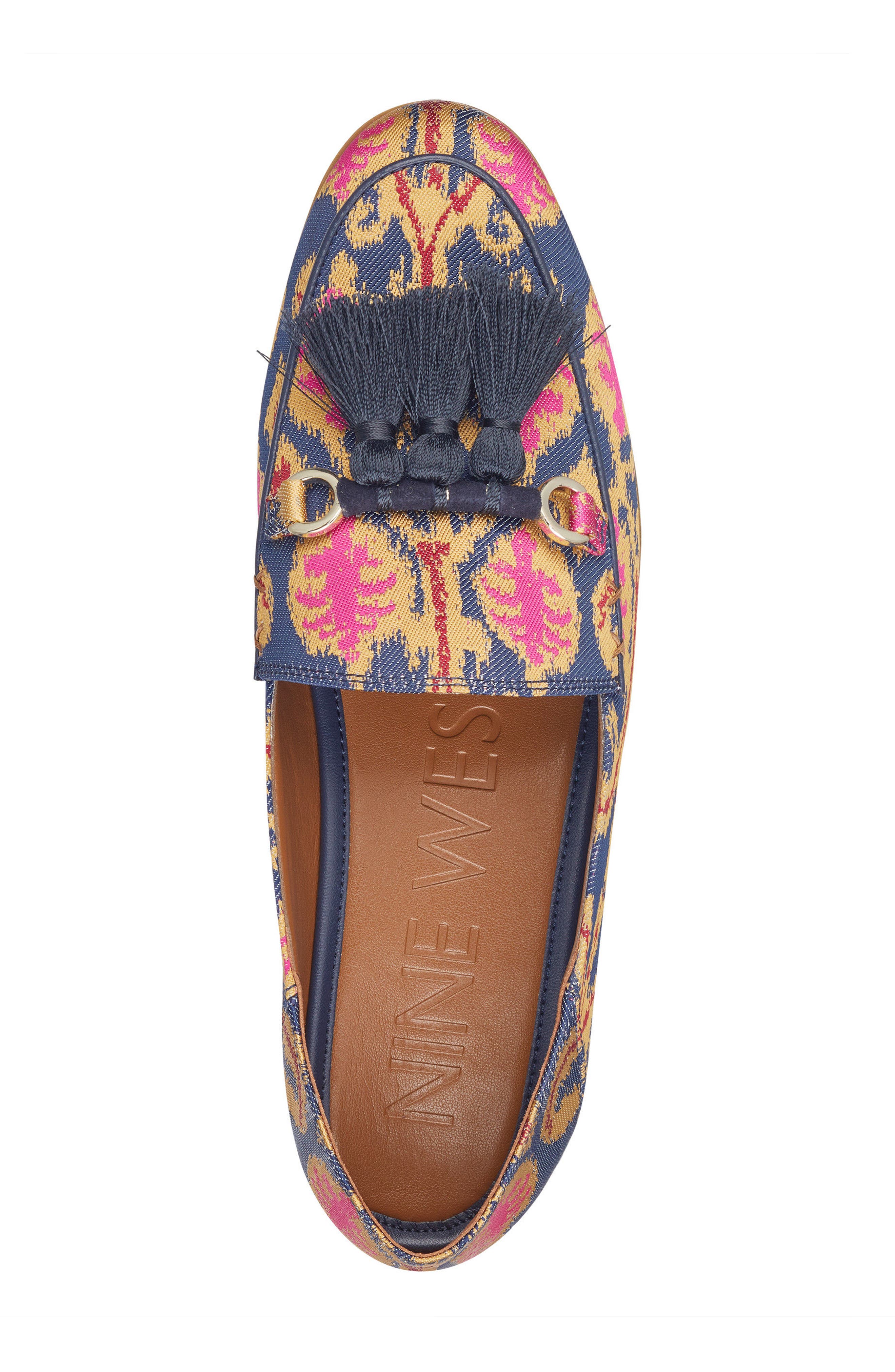 Weslir Tassel Loafer, Alternate, color, BLUE MULTI FABRIC