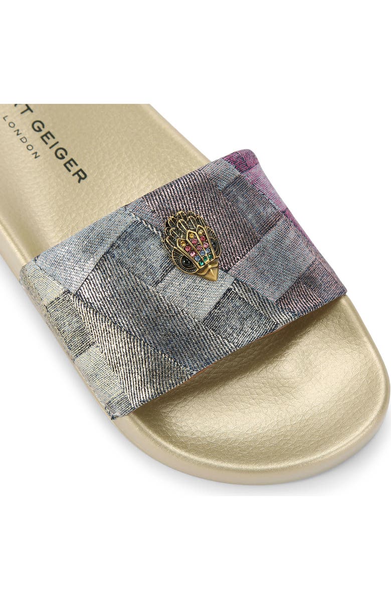 Kurt Geiger London Meena Eagle Slide Sandal, Alternate, color, Silver Multi