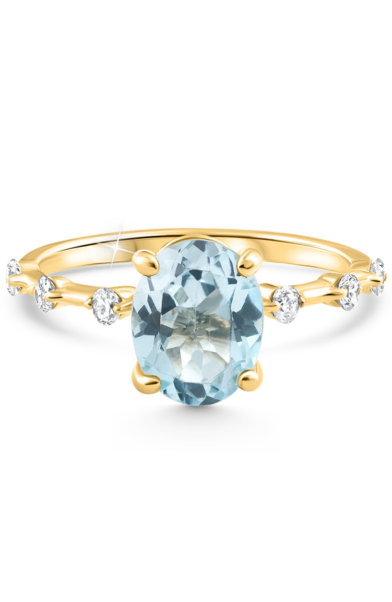 Bliss Diamond 2 1/4Ct Oval Blue Topaz Diamond Ring or Gold Lab Grown, Main, color, 