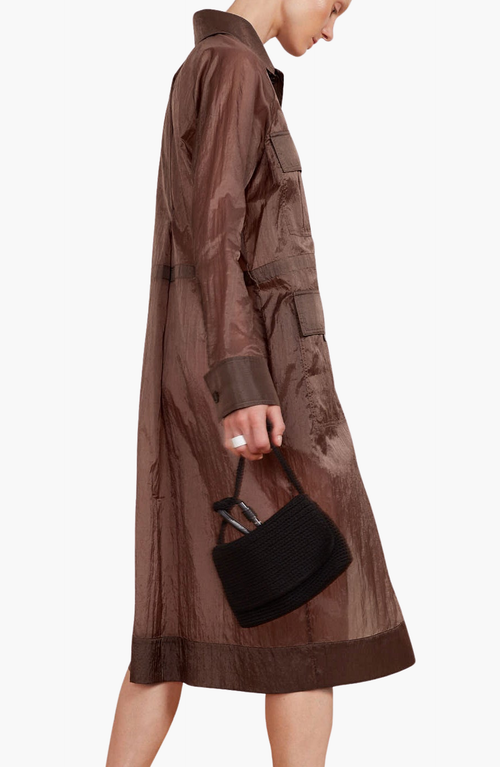 Caalo 2 Length Utility Jacket In Brown