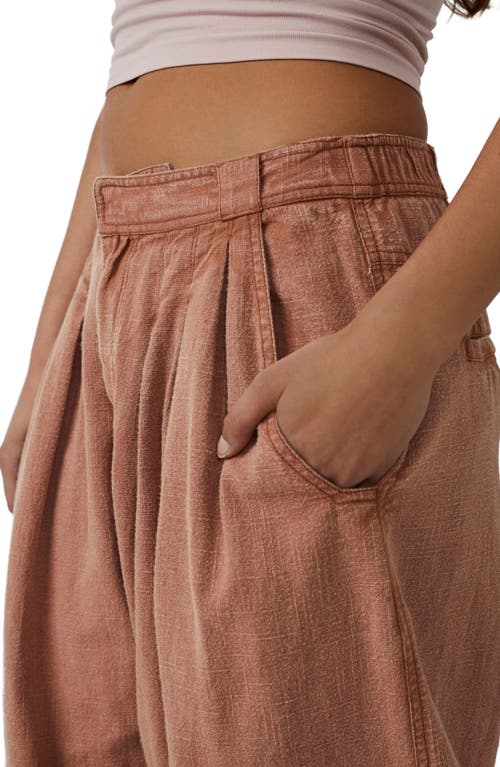 Free People Nothin To Say Pleated Trouser In Cinnamon Brulee