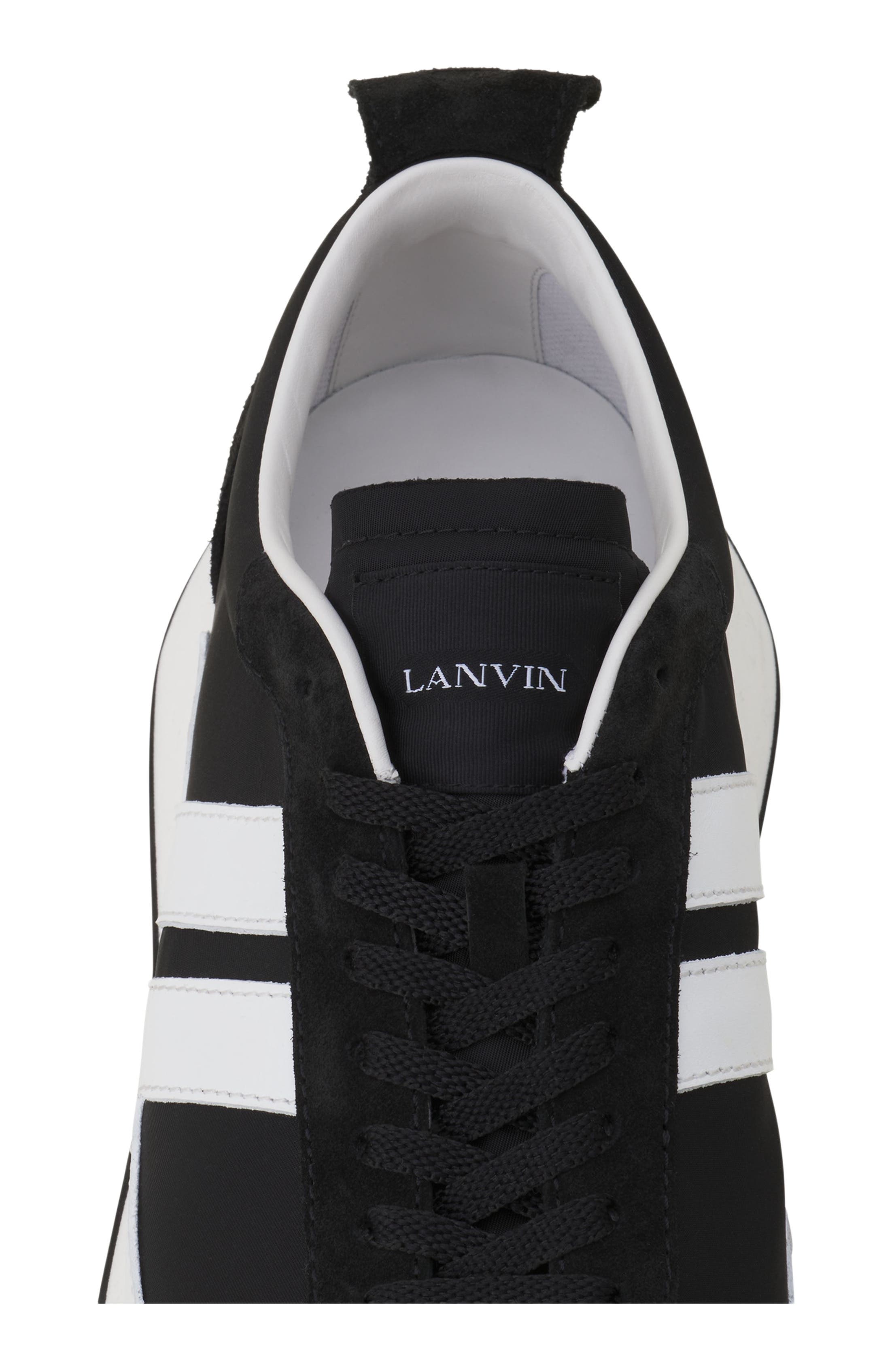 Lanvin Bumpr Nylon Sneakers, Alternate, color, Black/White