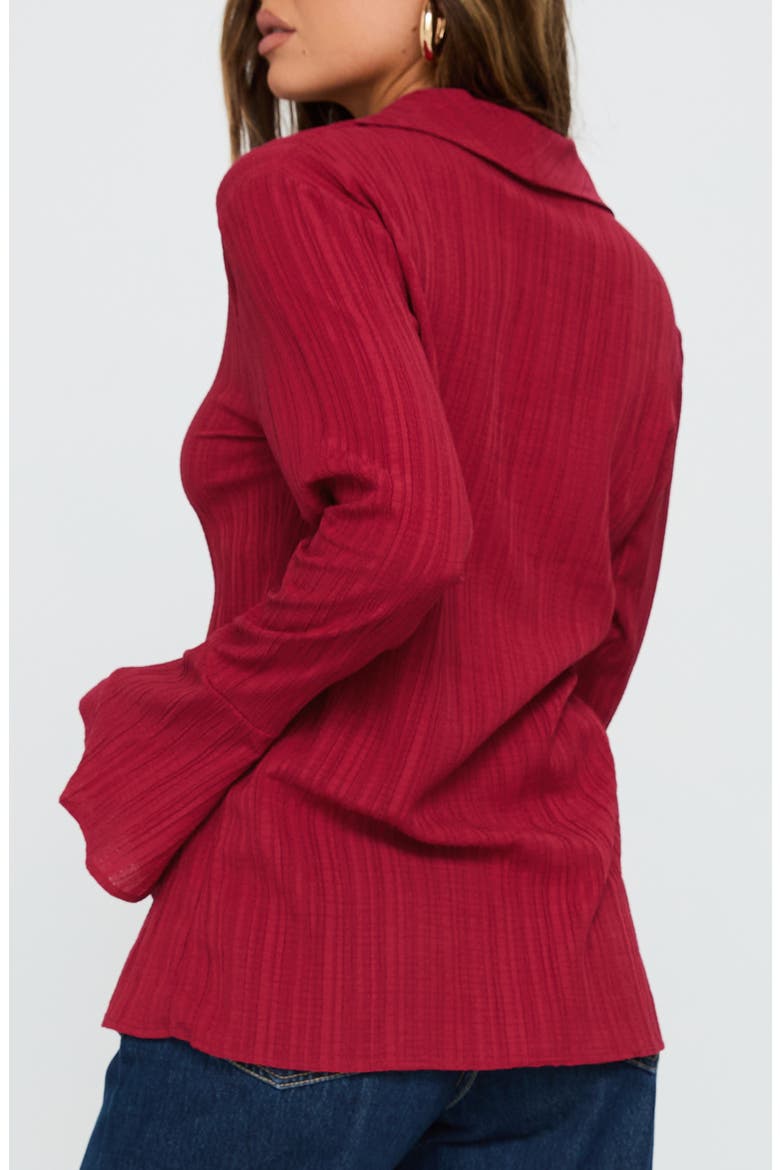 Beatris Bell Sleeve Shirt, Alternate, color, RED