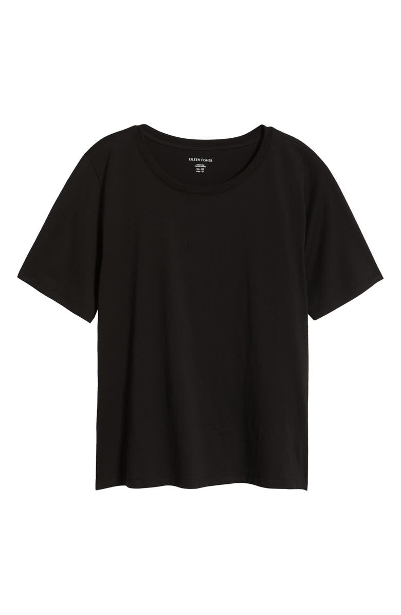 Eileen Fisher Organic Cotton Crewneck T-Shirt, Alternate, color, Black
