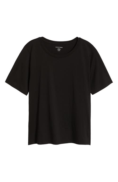 Eileen Fisher Organic Cotton Crewneck T-shirt In Black