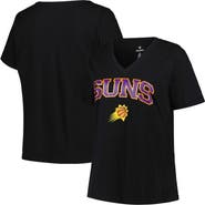 PROFILE Women's Profile Black Phoenix Suns Plus Size Arch Over Logo V-Neck T-Shirt