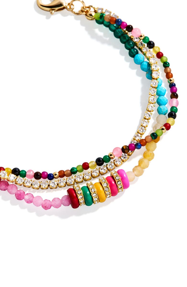 BaubleBar Rowan Semiprecious Stone Layered Bracelet, Alternate, color, Pink Multi