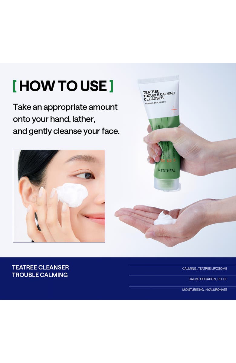 MEDIHEAL Teatree Trouble Calming Cleanser, Alternate, color, Dark Green