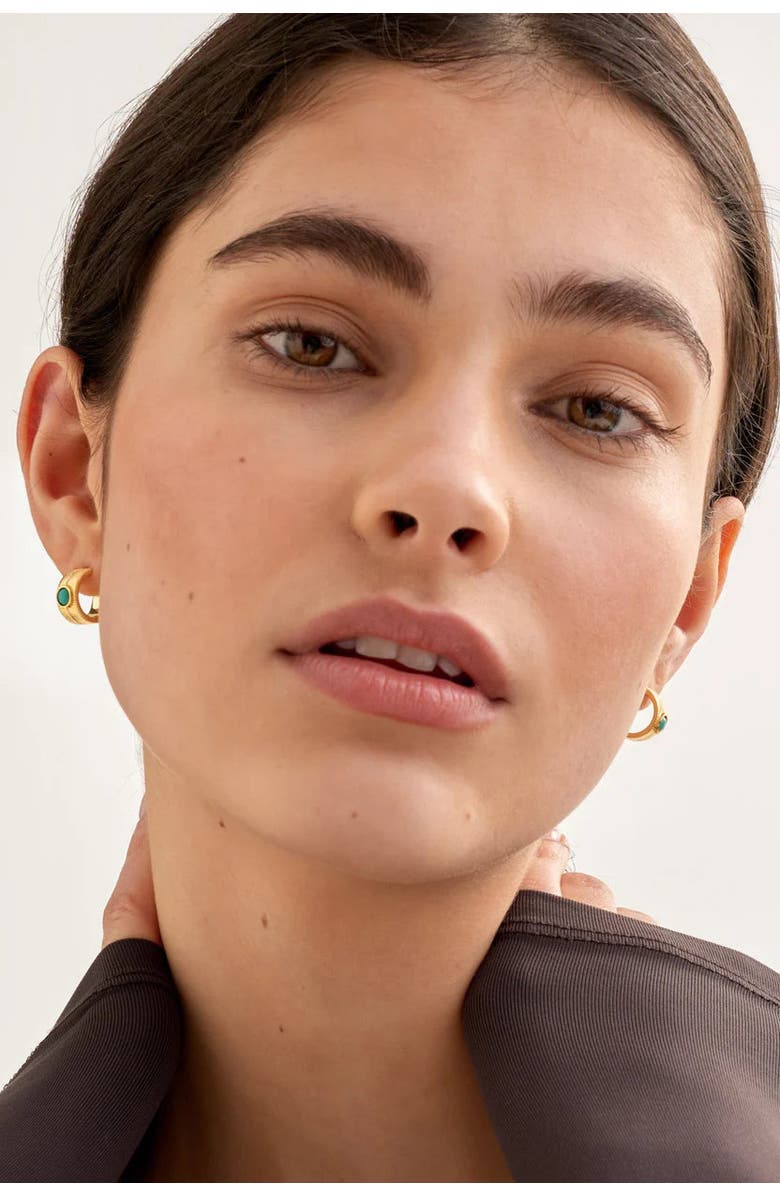 Katie Loxton 'December' Waterproof Gold Birthstone Hoop Earrings, Alternate, color, December