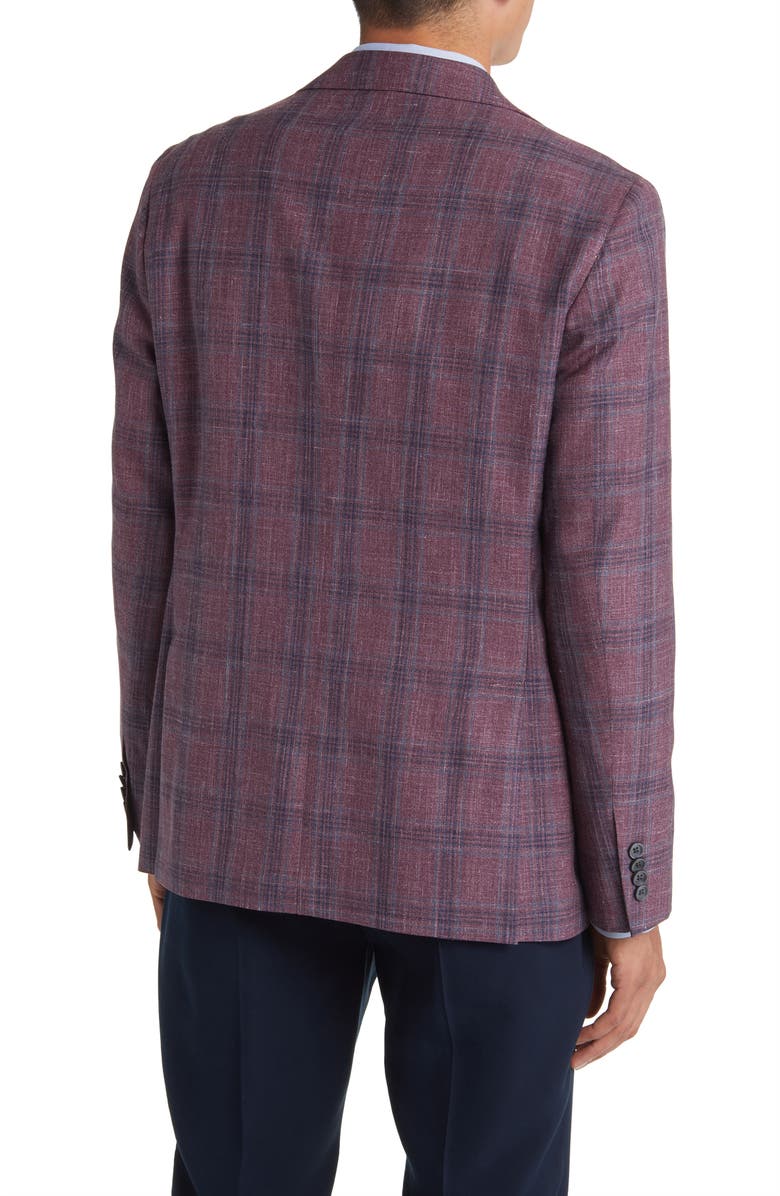 Jack Victor Midland Soft Constructed Plaid Wool & Silk Blend Sport Coat, Alternate, color, 