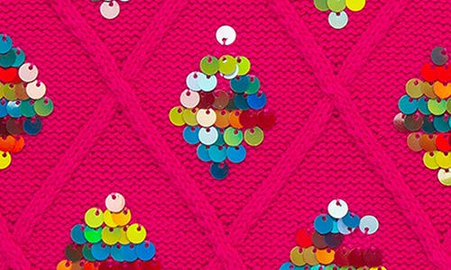 Shop Habitual Kids Kids' Paillette Short Sleeve Sweater In Fuchsia