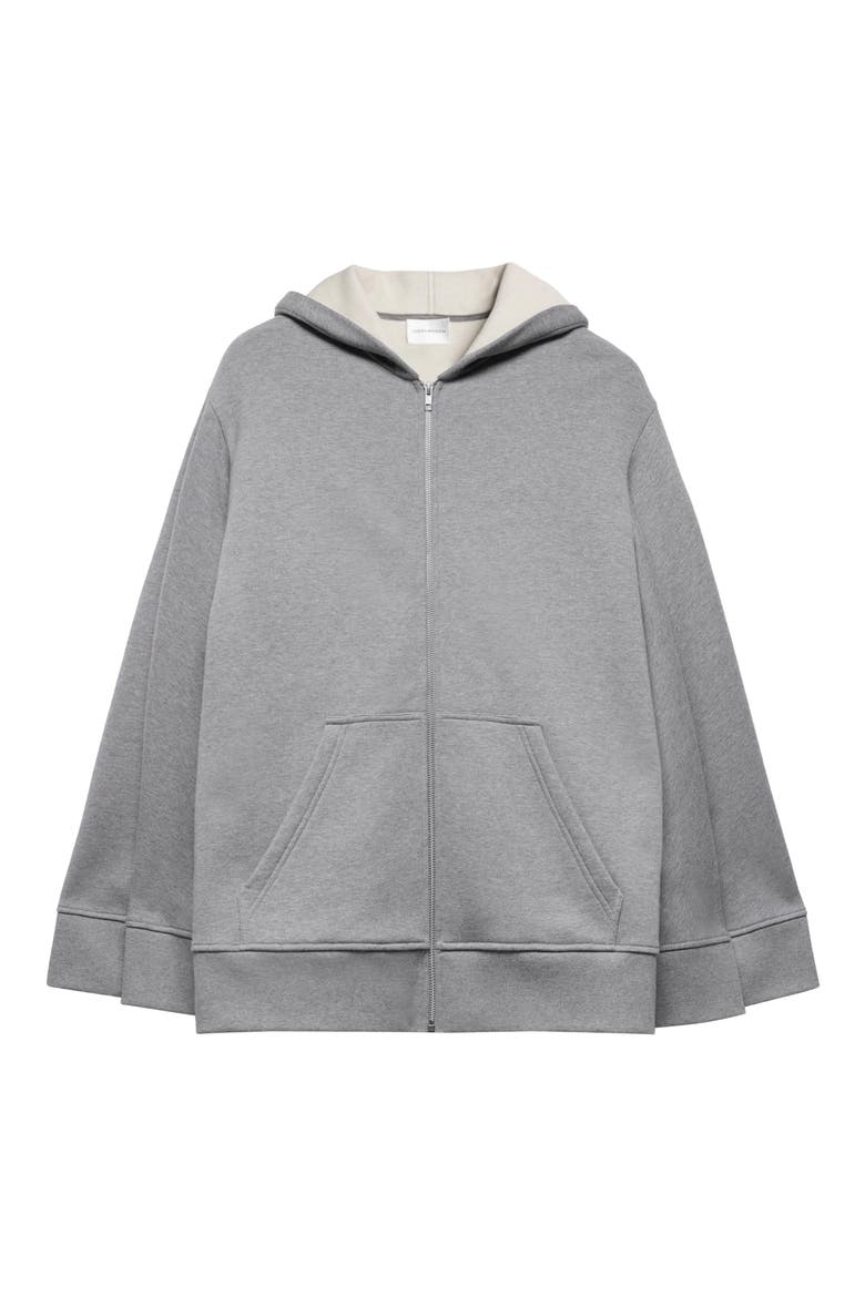 Oversized Full Zip Hoodie, Alternate, color, COTTON ASH