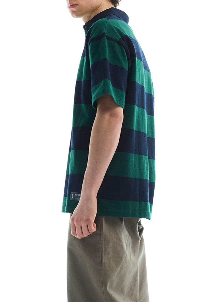 Post Game Stripe Cotton Polo, Alternate, color, NAVY TEAL