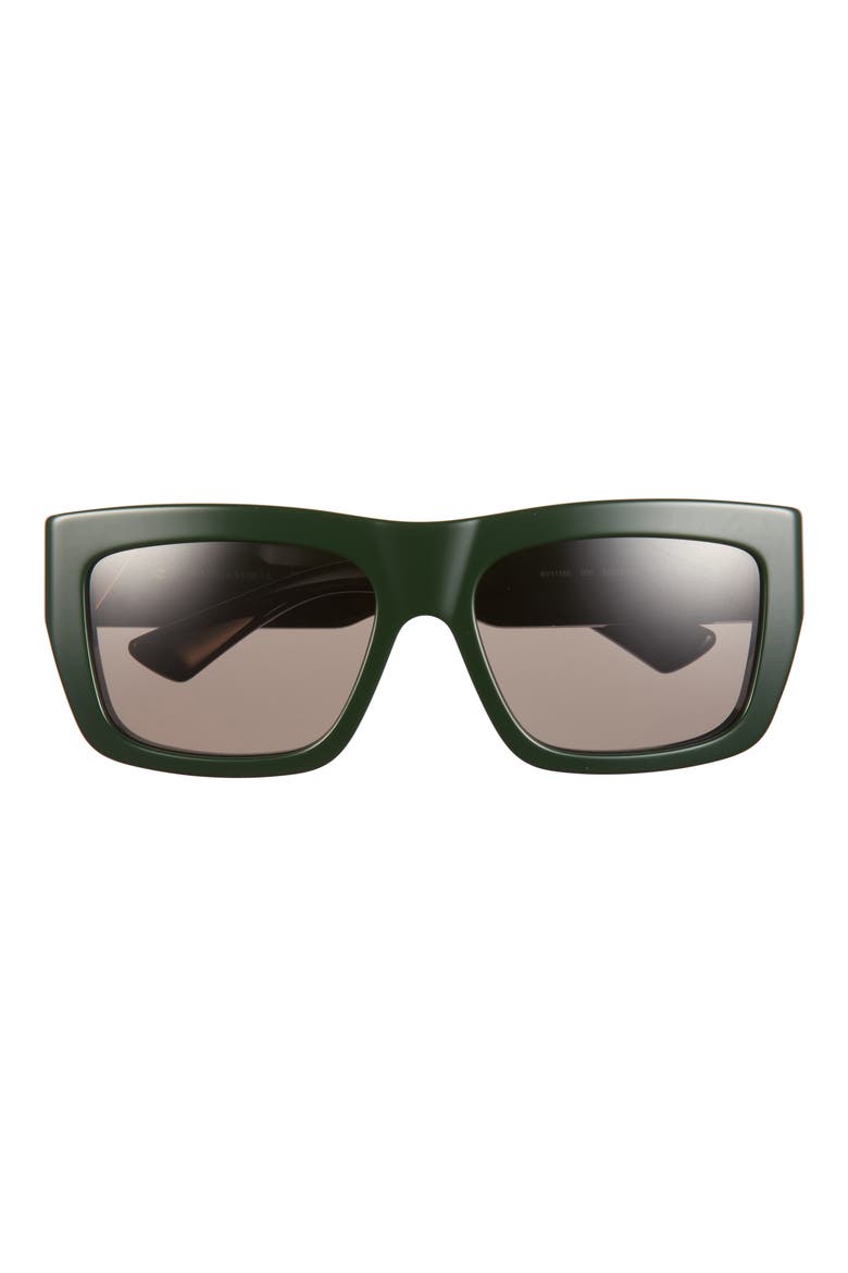 57mm Square Sunglasses, Main, color, GREEN GREEN GREEN