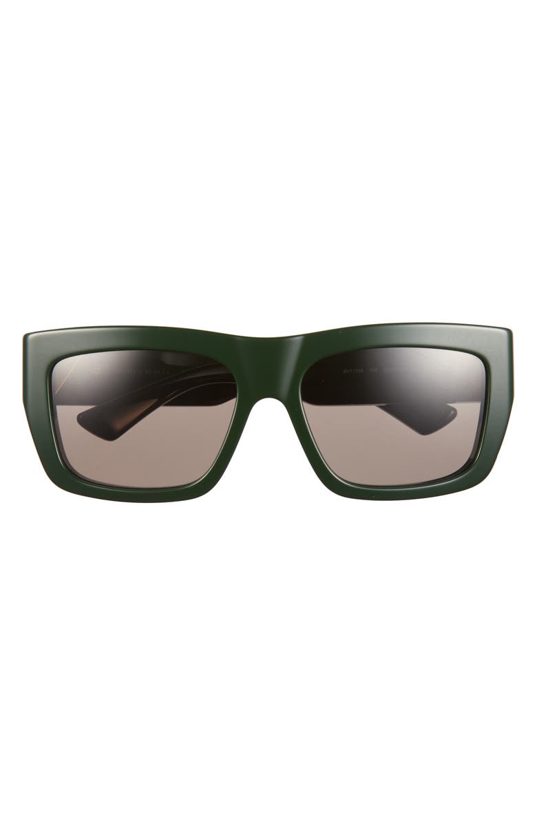 Bottega Veneta 57mm Square Sunglasses, Main, color, Green Green Green