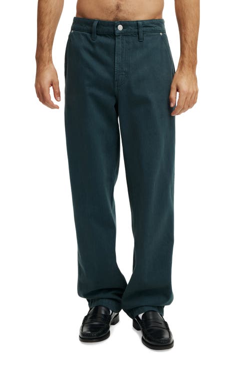 Baggy Straight Leg Jeans (Carpenter Trekking Green)