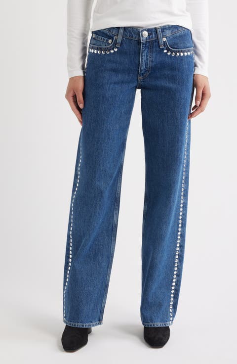 Saige Studded Straight Leg Jeans