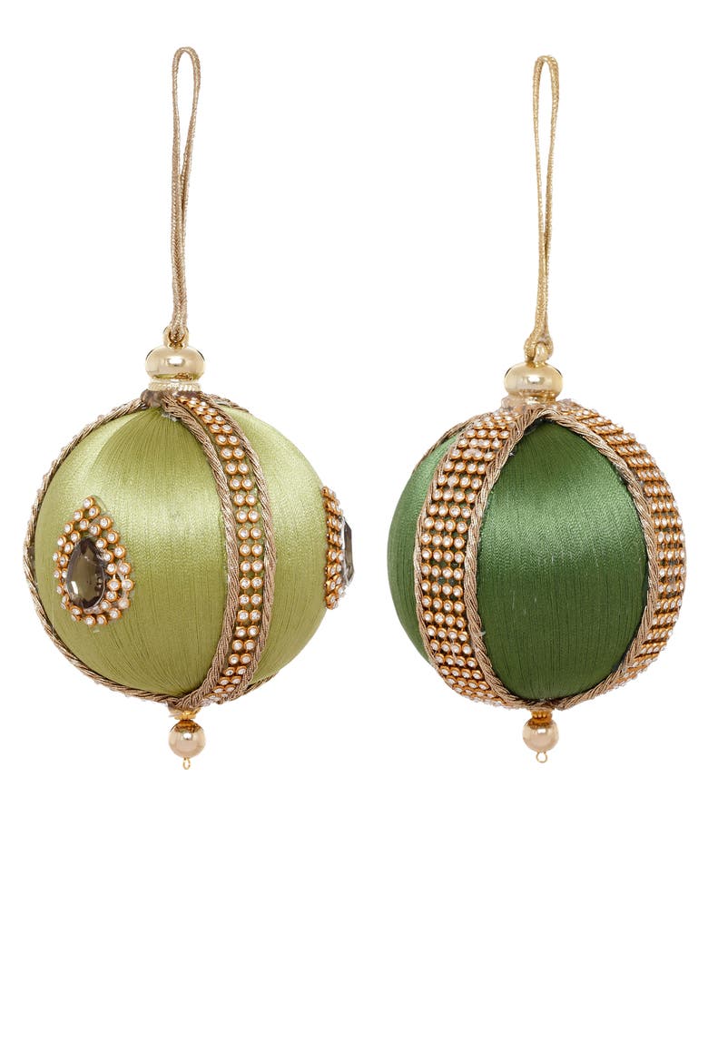 Jeweled Luxe Ornament, Set of 12, Main, color, Sage Green