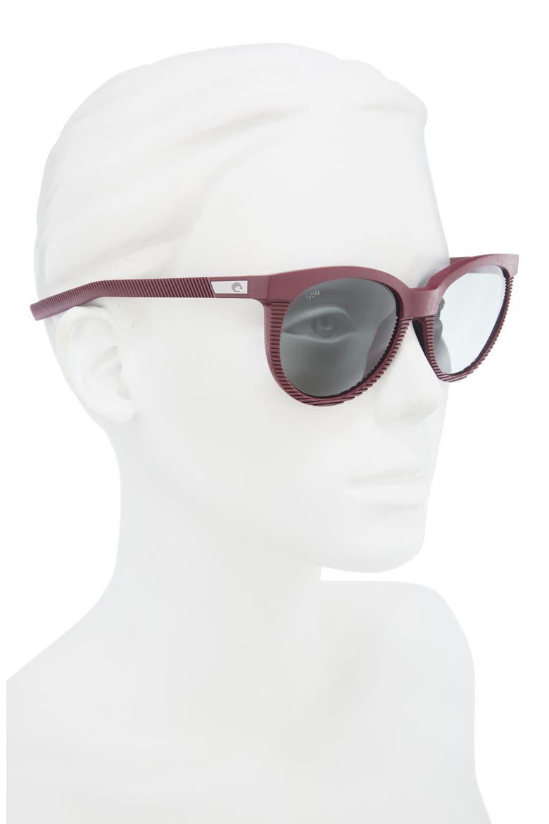 56mm Round Polarized Sunglasses, Alternate, color, GREY
