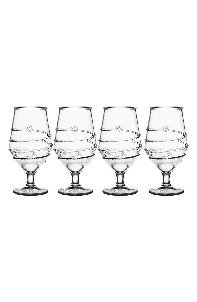 Juliska Amalia Acrylic Set of 4 Goblets, Main, color, Clear