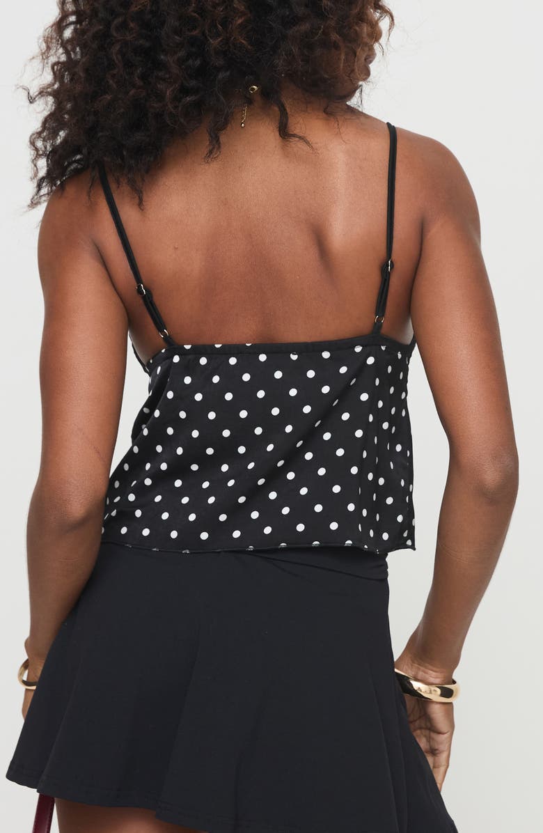 Princess Polly Castien Polka Dot Camisole, Alternate, color, Black