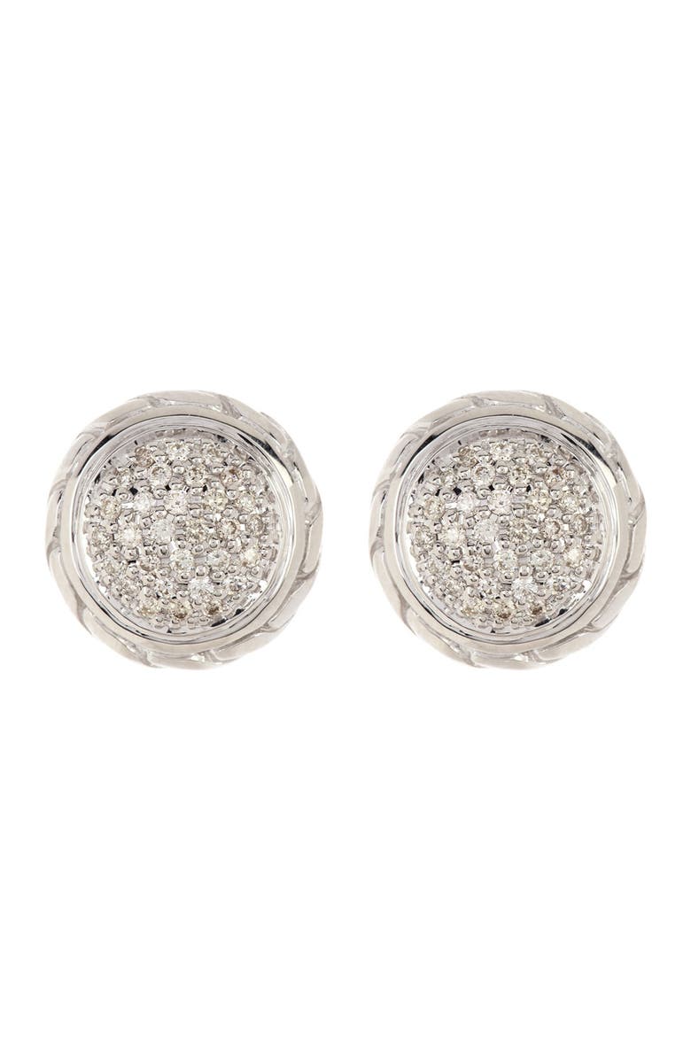John Hardy Sterling Silver Diamond Earrings - 0.37 ctw, Main, color,