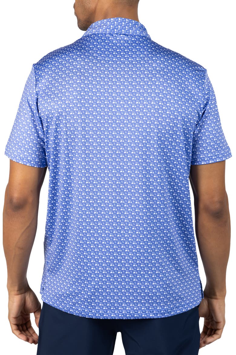 Carts & Byrd Print Performance Polo, Alternate, color, DENIM