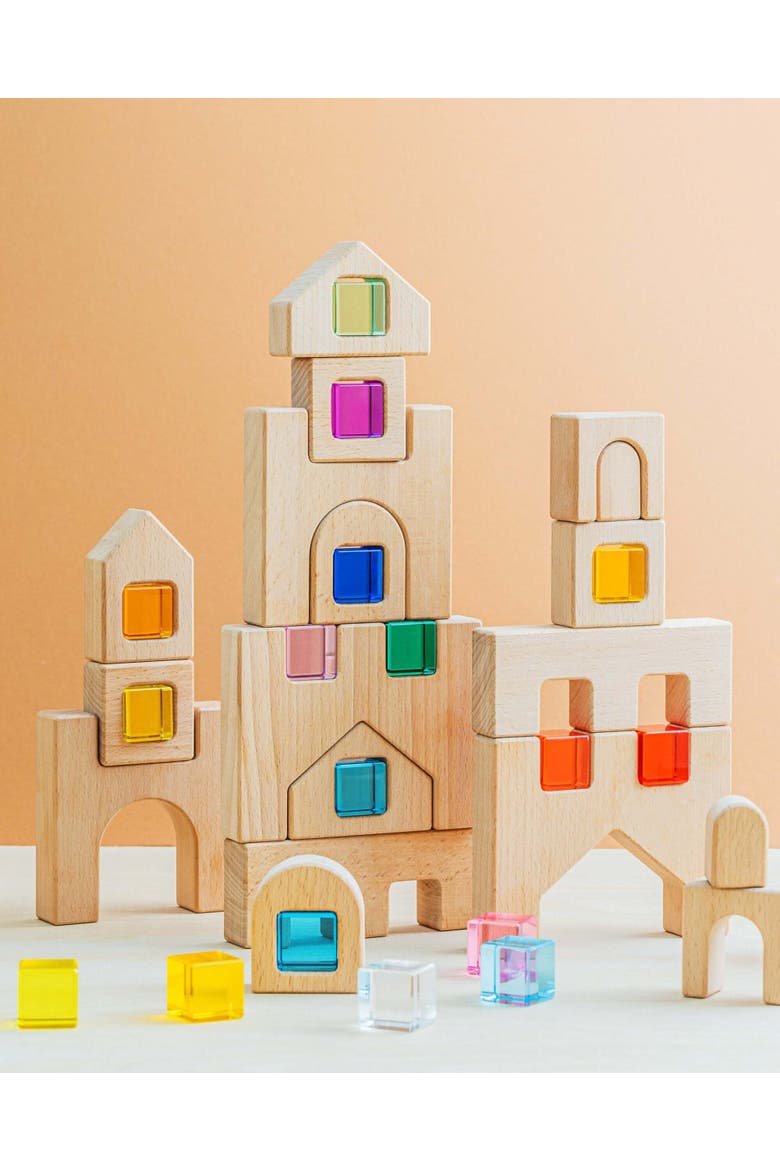 Barca Castle Wood & Acrylic Construction Block Set, Alternate, color, Multicolor