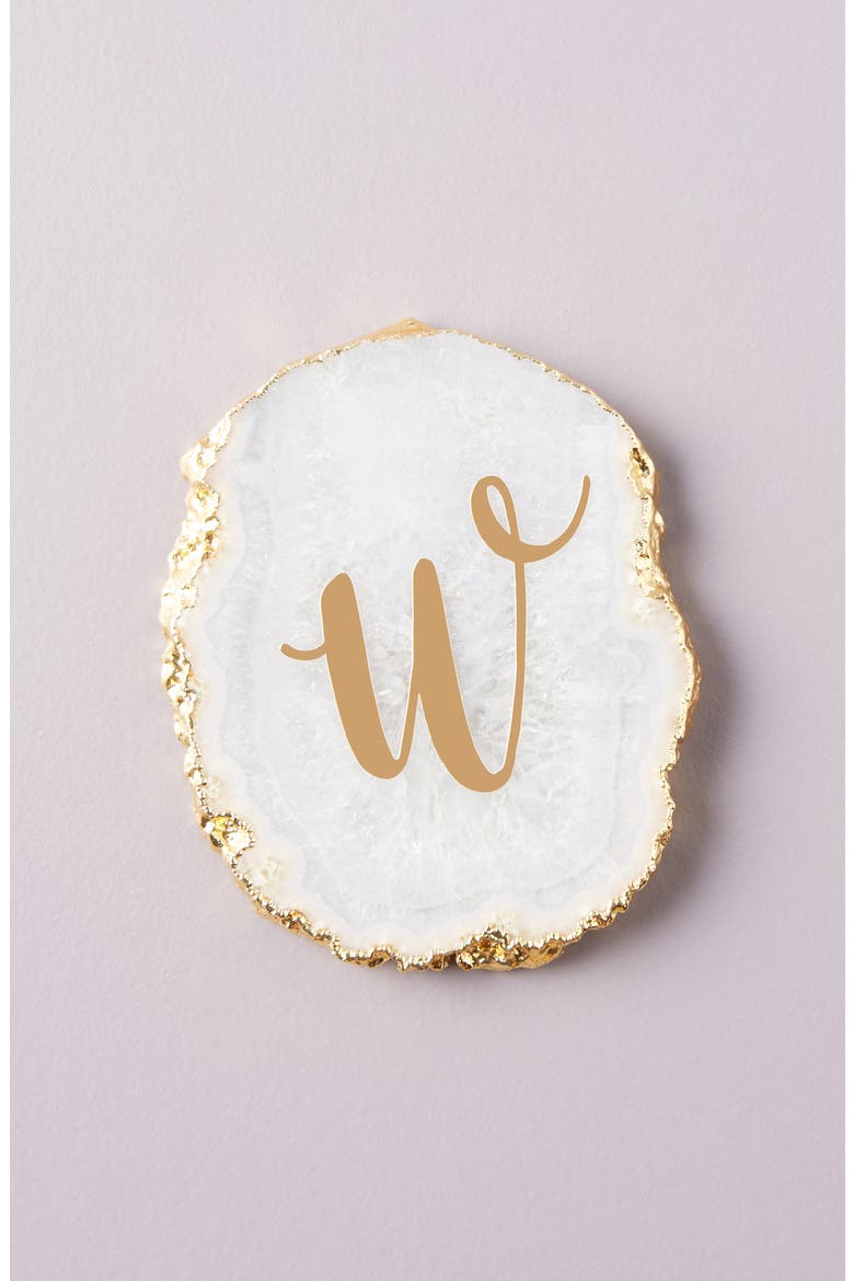 Monogram Agate Coaster, Main, color, W