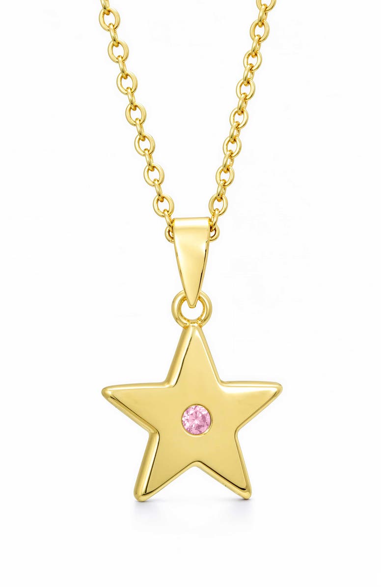 Lily Nily Kids' Pink Cubic Zirconia Star Pendant Necklace, Main, color, 