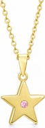 Lily Nily Kids' Pink Cubic Zirconia Star Pendant Necklace