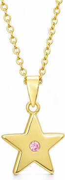 Lily Nily Kids' Pink Cubic Zirconia Star Pendant Necklace