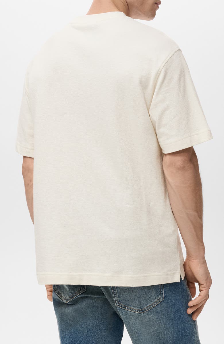 MANGO Cotton Fleece Crewneck Top, Alternate, color, White