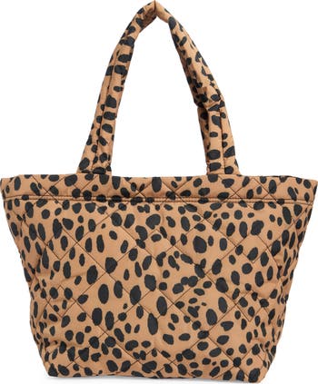 The Medium Cheetah Quilted Nylon Tote