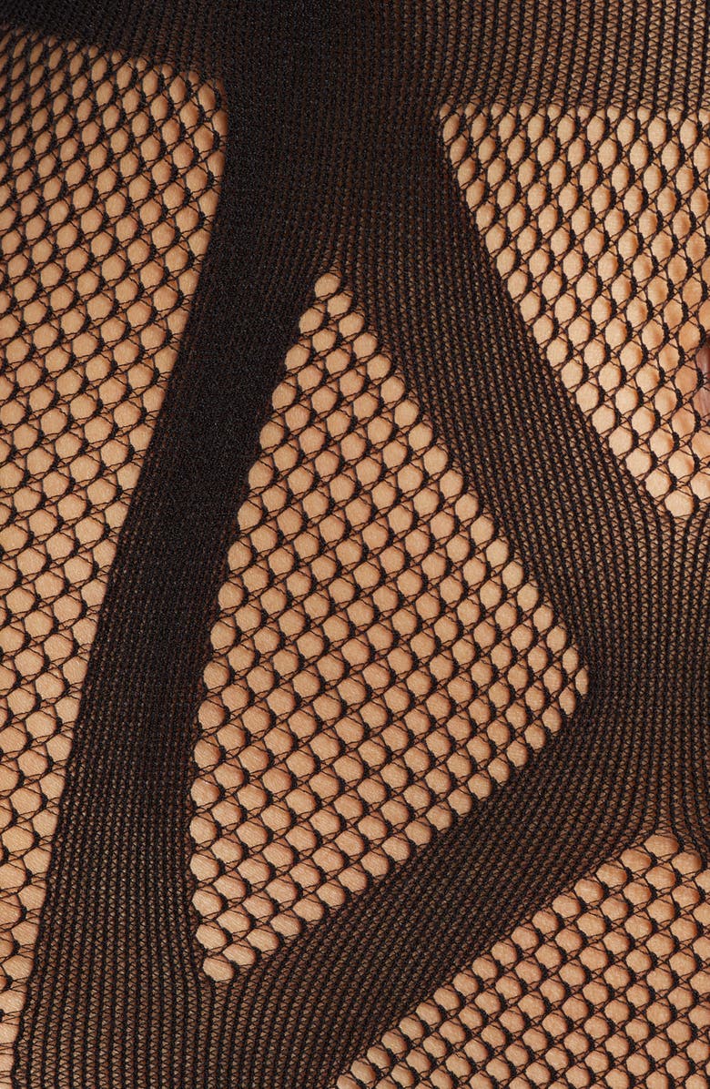 Hauty Strappy Fishnet Bodysuit, Alternate, color, Black