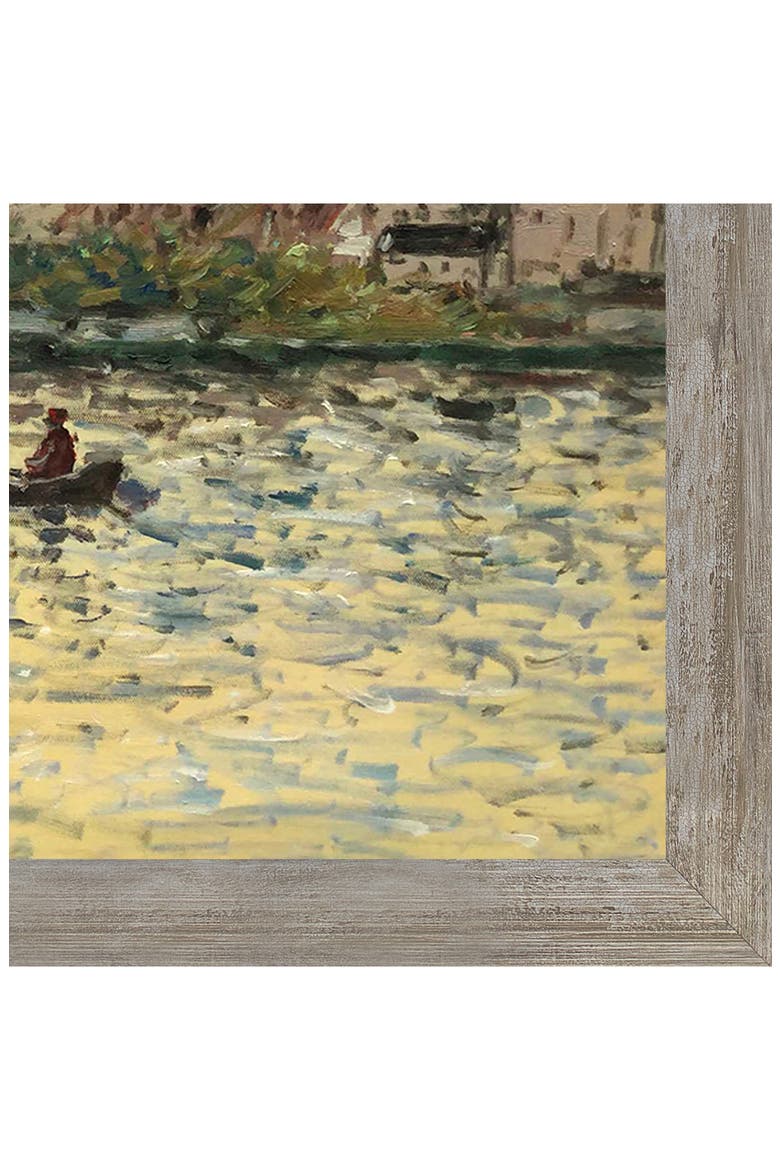The Seine at Vetheuil by Claude Monet Hand Painted Oil Reproduction in Metropolitan Pewter Frame, 20" x 24", Alternate, color, MULTI