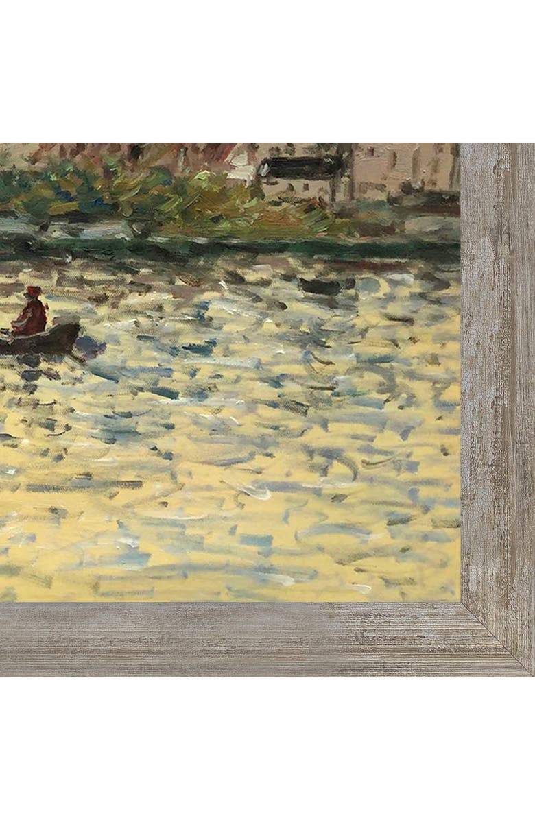 OVERSTOCK ART The Seine at Vetheuil by Claude Monet Hand Painted Oil Reproduction in Metropolitan Pewter Frame, 20" x 24", Alternate, color, 