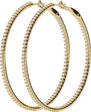 Jennifer Fisher 18K Gold Lab Created Diamond Hoop Earrings