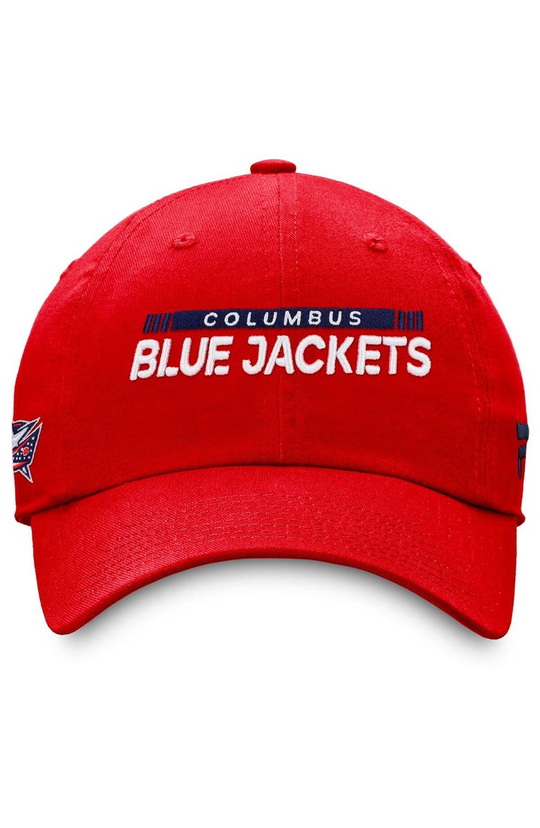 FANATICS Men's Fanatics Branded Red Columbus Blue Jackets Authentic Pro Rink Adjustable Hat, Alternate, color, 