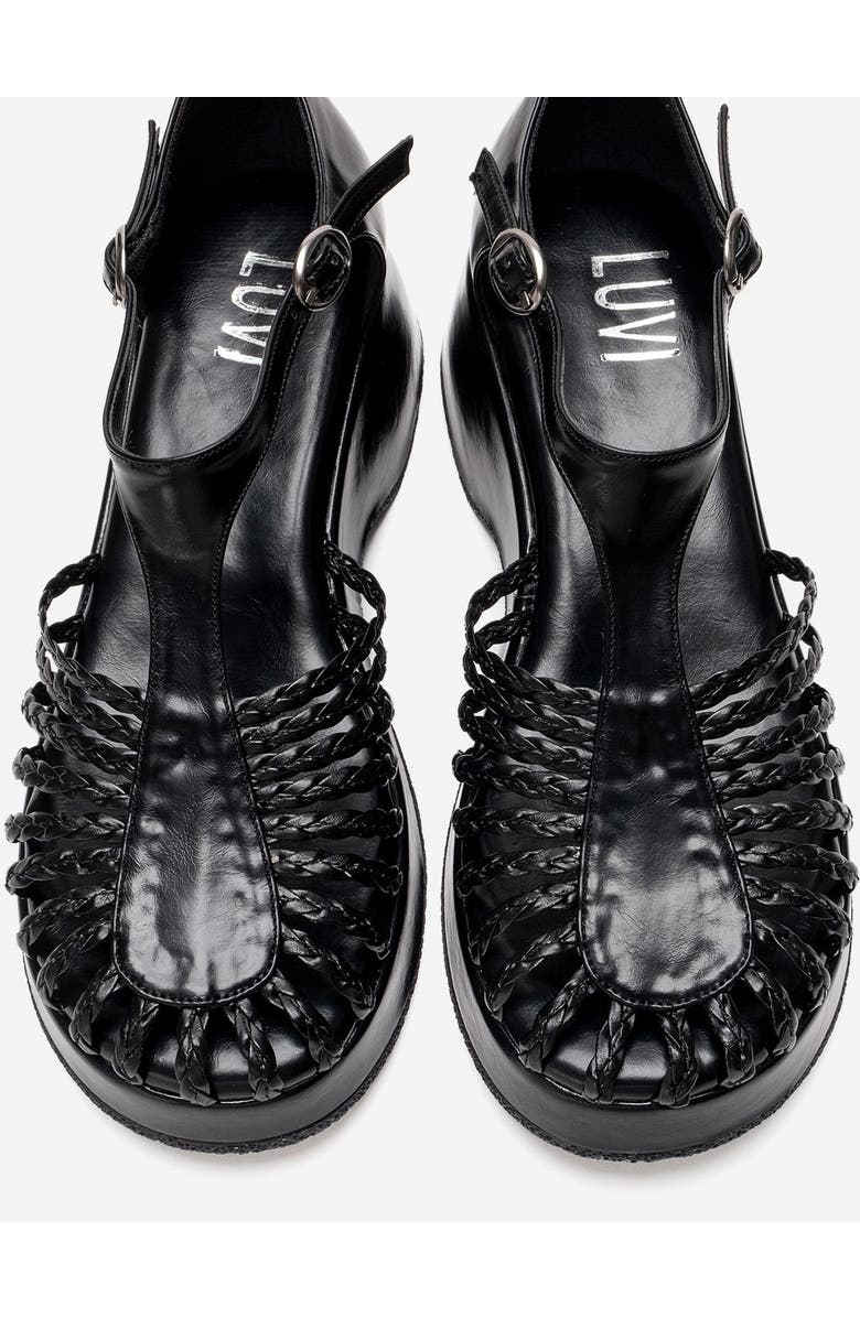 Prologue Shoes Barry Woven Wedge Sandal, Alternate, color, Black