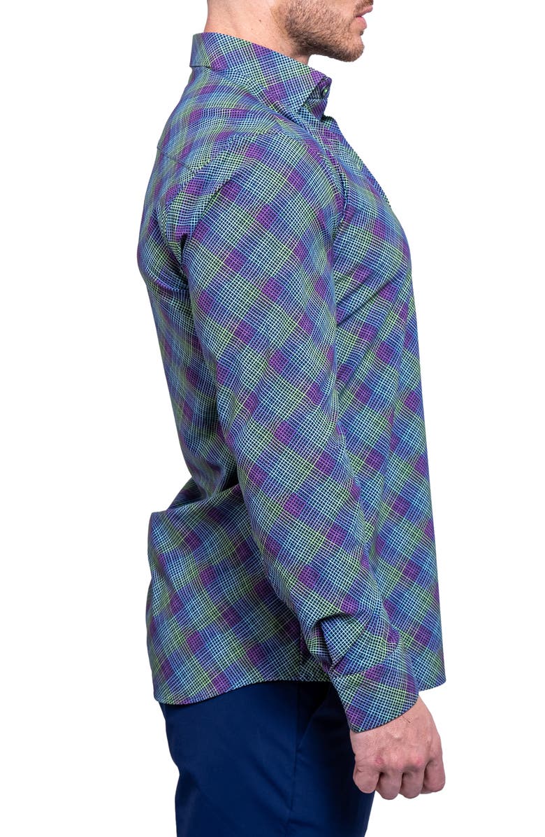 Maceoo Fibonacci Resistance Blue Contemporary Fit Cotton Button-Up Shirt, Alternate, color, 