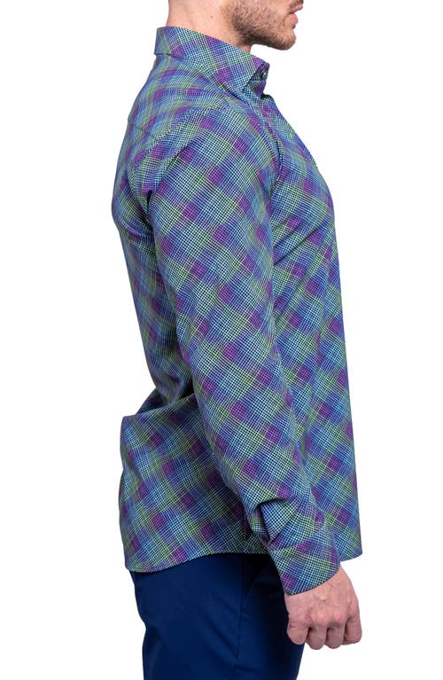 Maceoo Fibonacci Resistance Blue Contemporary Fit Cotton Button-up Shirt