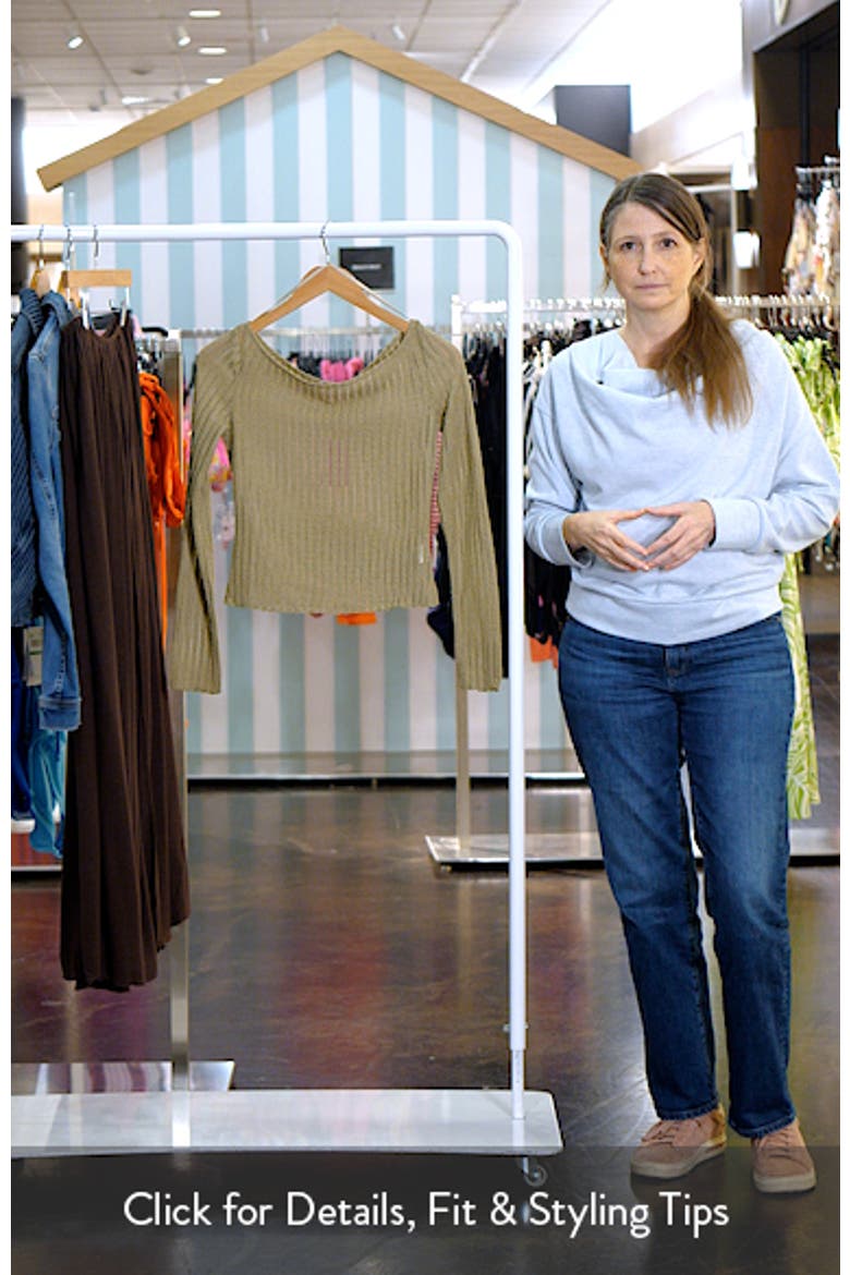 Textured Long Sleeve Boat Neck Top video