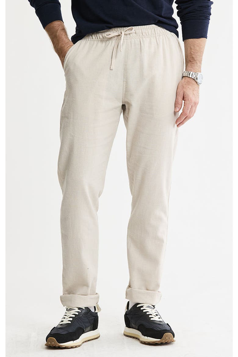 Linen Blend Drawstring Pants, Main, color, Stone
