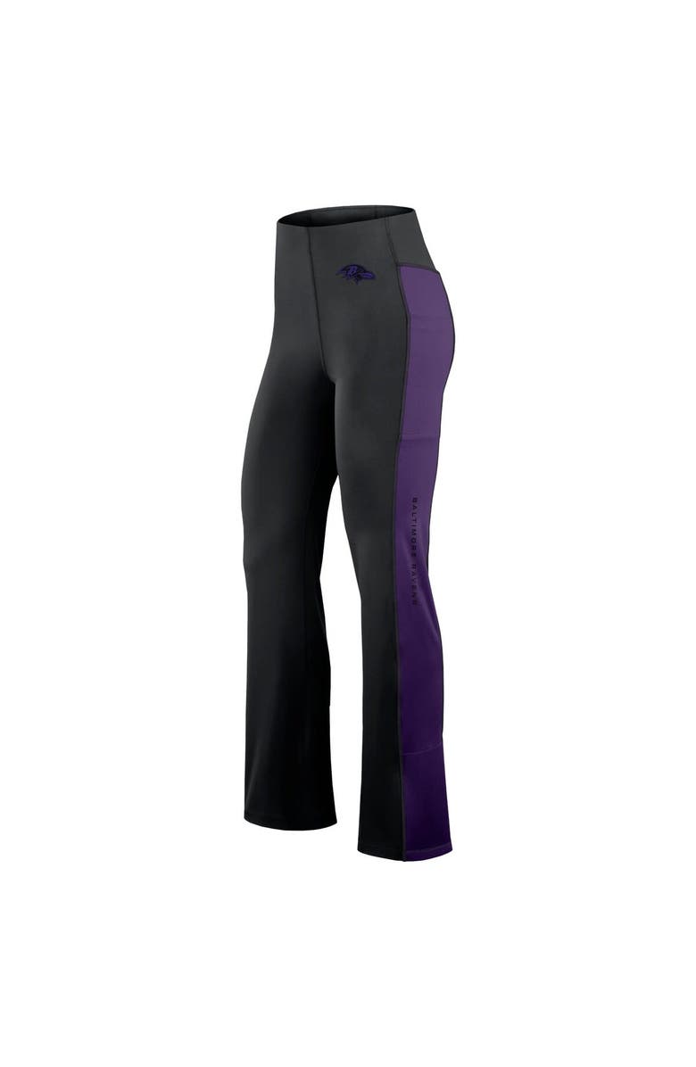 Fanatics Signature Women's Fanatics Signature Black Baltimore Ravens Studio Fitted Flared Leggings, Alternate, color, Black